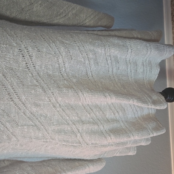 EILEEN FISHER Open Front Cardigan Cotton Linen Blend Cream Sz Petite Lrg - Picture 10 of 12